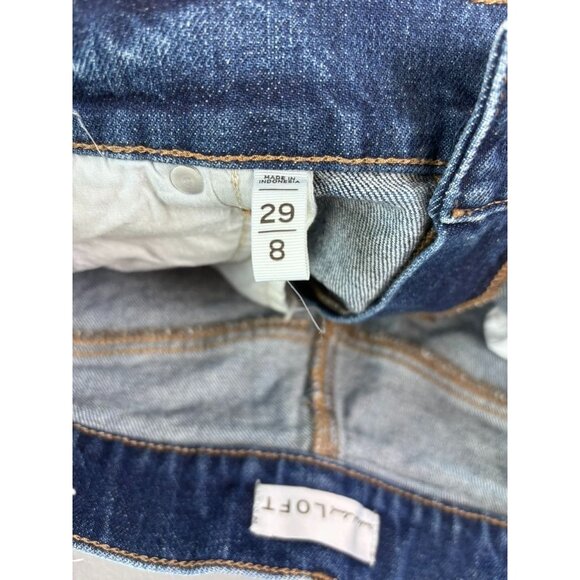 LOFT women's 29 waist 8 medium wash high‎ rise cutoff jean shorts 3" inseam - Picture 5 of 7